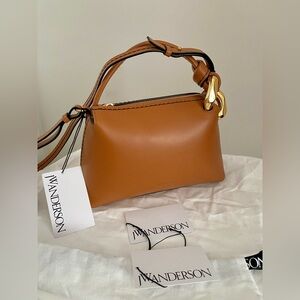 JW Anderson Small Corner Bag Pecan Leather Gold Hardware NWT Rare Color!